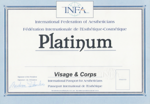 Certificat Platinium (certificat médecine douce ) + certificat pan American collège of aesthetic medicine Agrées par la fédéraation internationale d'Esthétique-Cosmétique